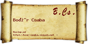 Boár Csaba névjegykártya